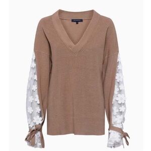French Connection Caballo Lace Sleeve Sweater